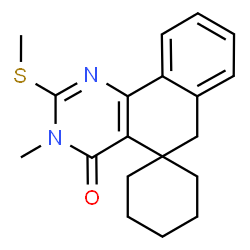 ChemSpider 2D Image | 3-Methyl-2-(methylsulfanyl)-3H-spiro[benzo[h]quinazoline-5,1'-cyclohexan]-4(6H)-one | C19H22N2OS