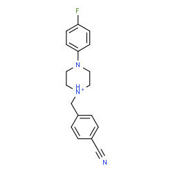 ChemSpider 2D Image | 1-(4-Cyanobenzyl)-4-(4-fluorophenyl)piperazin-1-ium | C18H19FN3
