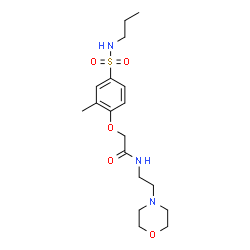 ChemSpider 2D Image | 2-[2-Methyl-4-(propylsulfamoyl)phenoxy]-N-[2-(4-morpholinyl)ethyl]acetamide | C18H29N3O5S