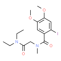 ChemSpider 2D Image | N-[2-(Diethylamino)-2-oxoethyl]-2-iodo-4,5-dimethoxy-N-methylbenzamide | C16H23IN2O4