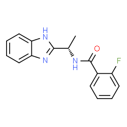 ChemSpider 2D Image | N-[(1S)-1-(1H-Benzimidazol-2-yl)ethyl]-2-fluorobenzamide | C16H14FN3O
