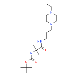 ChemSpider 2D Image | 2-Methyl-2-propanyl (1-{[3-(4-ethyl-1-piperazinyl)propyl]amino}-2-methyl-1-oxo-2-propanyl)carbamate | C18H36N4O3
