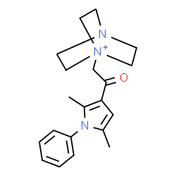 ChemSpider 2D Image | 1-[2-(2,5-Dimethyl-1-phenyl-1H-pyrrol-3-yl)-2-oxoethyl]-4-aza-1-azoniabicyclo[2.2.2]octane | C20H26N3O