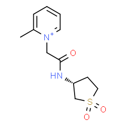ChemSpider 2D Image | 1-(2-{[(3R)-1,1-Dioxidotetrahydro-3-thiophenyl]amino}-2-oxoethyl)-2-methylpyridinium | C12H17N2O3S