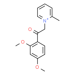ChemSpider 2D Image | 1-[2-(2,4-Dimethoxyphenyl)-2-oxoethyl]-2-methylpyridinium | C16H18NO3