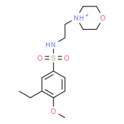 ChemSpider 2D Image | 4-(2-{[(3-Ethyl-4-methoxyphenyl)sulfonyl]amino}ethyl)morpholin-4-ium | C15H25N2O4S