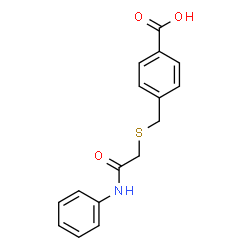 ChemSpider 2D Image | 4-{[(2-Anilino-2-oxoethyl)sulfanyl]methyl}benzoic acid | C16H15NO3S