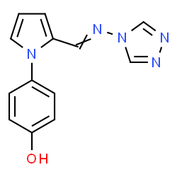 ChemSpider 2D Image | 4-{2-[(4H-1,2,4-Triazol-4-ylimino)methyl]-1H-pyrrol-1-yl}phenol | C13H11N5O