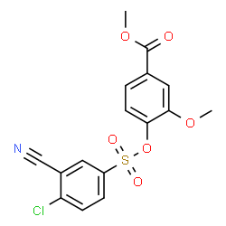 ChemSpider 2D Image | Methyl 4-{[(4-chloro-3-cyanophenyl)sulfonyl]oxy}-3-methoxybenzoate | C16H12ClNO6S