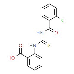 ChemSpider 2D Image | 2-{[(2-Chlorobenzoyl)carbamothioyl]amino}benzoic acid | C15H11ClN2O3S