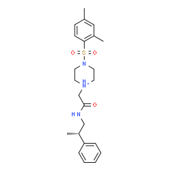 ChemSpider 2D Image | 4-[(2,4-Dimethylphenyl)sulfonyl]-1-(2-oxo-2-{[(2S)-2-phenylpropyl]amino}ethyl)piperazin-1-ium | C23H32N3O3S
