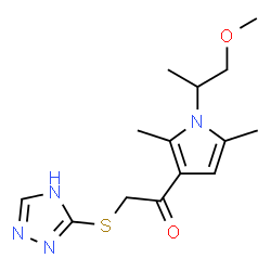 ChemSpider 2D Image | 1-[1-(1-Methoxy-2-propanyl)-2,5-dimethyl-1H-pyrrol-3-yl]-2-(4H-1,2,4-triazol-3-ylsulfanyl)ethanone | C14H20N4O2S