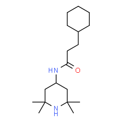 ChemSpider 2D Image | 3-Cyclohexyl-N-(2,2,6,6-tetramethyl-4-piperidinyl)propanamide | C18H34N2O