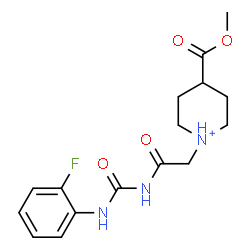 ChemSpider 2D Image | 1-(2-{[(2-Fluorophenyl)carbamoyl]amino}-2-oxoethyl)-4-(methoxycarbonyl)piperidinium | C16H21FN3O4