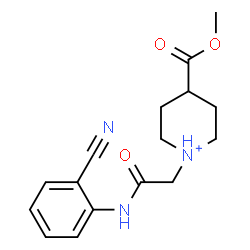 ChemSpider 2D Image | 1-{2-[(2-Cyanophenyl)amino]-2-oxoethyl}-4-(methoxycarbonyl)piperidinium | C16H20N3O3