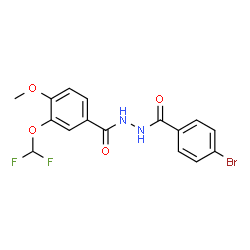 ChemSpider 2D Image | N'-(4-Bromobenzoyl)-3-(difluoromethoxy)-4-methoxybenzohydrazide | C16H13BrF2N2O4