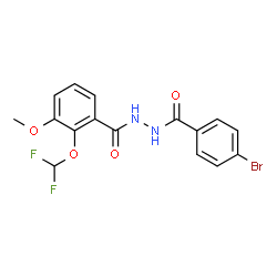 ChemSpider 2D Image | N'-(4-Bromobenzoyl)-2-(difluoromethoxy)-3-methoxybenzohydrazide | C16H13BrF2N2O4