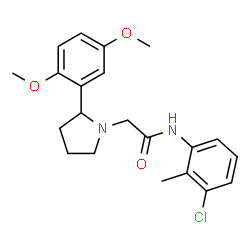 ChemSpider 2D Image | N-(3-Chloro-2-methylphenyl)-2-[2-(2,5-dimethoxyphenyl)-1-pyrrolidinyl]acetamide | C21H25ClN2O3
