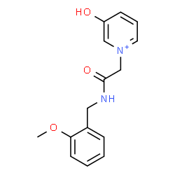 ChemSpider 2D Image | 3-Hydroxy-1-{2-[(2-methoxybenzyl)amino]-2-oxoethyl}pyridinium | C15H17N2O3