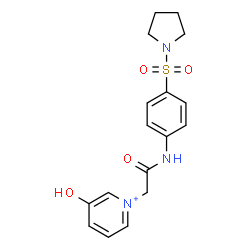ChemSpider 2D Image | 3-Hydroxy-1-(2-oxo-2-{[4-(1-pyrrolidinylsulfonyl)phenyl]amino}ethyl)pyridinium | C17H20N3O4S