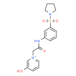 ChemSpider 2D Image | 3-Hydroxy-1-(2-oxo-2-{[3-(1-pyrrolidinylsulfonyl)phenyl]amino}ethyl)pyridinium | C17H20N3O4S