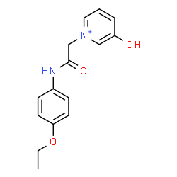 ChemSpider 2D Image | 1-{2-[(4-Ethoxyphenyl)amino]-2-oxoethyl}-3-hydroxypyridinium | C15H17N2O3