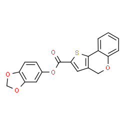 ChemSpider 2D Image | 1,3-Benzodioxol-5-yl 4H-thieno[3,2-c]chromene-2-carboxylate | C19H12O5S