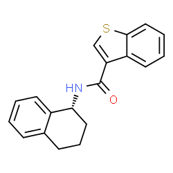 ChemSpider 2D Image | N-[(1R)-1,2,3,4-Tetrahydro-1-naphthalenyl]-1-benzothiophene-3-carboxamide | C19H17NOS