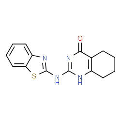 ChemSpider 2D Image | 2-(1,3-Benzothiazol-2-ylamino)-5,6,7,8-tetrahydro-4(1H)-quinazolinone | C15H14N4OS
