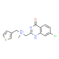 ChemSpider 2D Image | (7-Chloro-4-oxo-1,4-dihydro-2-quinazolinyl)-N-methyl-N-(3-thienylmethyl)methanaminium | C15H15ClN3OS
