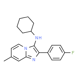 ChemSpider 2D Image | N-Cyclohexyl-2-(4-fluorophenyl)-7-methylimidazo[1,2-a]pyridin-3-amine | C20H22FN3