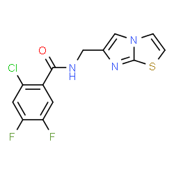 ChemSpider 2D Image | 2-Chloro-4,5-difluoro-N-(imidazo[2,1-b][1,3]thiazol-6-ylmethyl)benzamide | C13H8ClF2N3OS