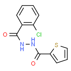 ChemSpider 2D Image | N'-(2-Chlorobenzoyl)-2-thiophenecarbohydrazide | C12H9ClN2O2S