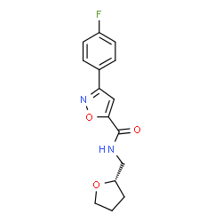 ChemSpider 2D Image | 3-(4-Fluorophenyl)-N-[(2S)-tetrahydro-2-furanylmethyl]-1,2-oxazole-5-carboxamide | C15H15FN2O3