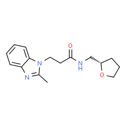 ChemSpider 2D Image | 3-(2-Methyl-1H-benzimidazol-1-yl)-N-[(2S)-tetrahydro-2-furanylmethyl]propanamide | C16H21N3O2