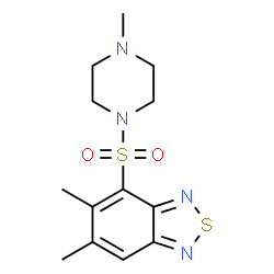 ChemSpider 2D Image | 5,6-Dimethyl-4-[(4-methyl-1-piperazinyl)sulfonyl]-2,1,3-benzothiadiazole | C13H18N4O2S2