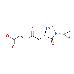 ChemSpider 2D Image | N-[(4-Cyclopropyl-5-oxo-4,5-dihydro-1H-tetrazol-1-yl)acetyl]glycine | C8H11N5O4