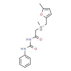ChemSpider 2D Image | N-Methyl-N-[(5-methyl-2-furyl)methyl]-2-oxo-2-[(phenylcarbamoyl)amino]ethanaminium | C16H20N3O3