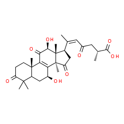 ChemSpider 2D Image | (5xi,7beta,12beta,20Z,25R)-7,12-Dihydroxy-3,11,15,23-tetraoxolanosta-8,20(22)-dien-26-oic acid | C30H40O8