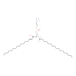 ChemSpider 2D Image | (3R,4E)-2-(Heptadecanoylamino)-3-hydroxy-4-octadecen-1-yl 2-(trimethylammonio)ethyl phosphate | C40H81N2O6P
