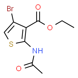 ChemSpider 2D Image | Ethyl 2-acetamido-4-bromo-3-thiophenecarboxylate | C9H10BrNO3S