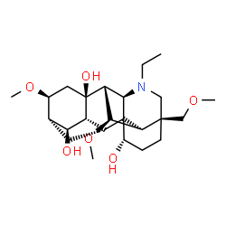 ChemSpider 2D Image | (1alpha,6beta,14beta,16beta)-20-Ethyl-6,16-dimethoxy-4-(methoxymethyl)aconitane-1,8,14-triol | C24H39NO6