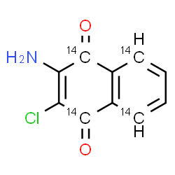 ChemSpider 2D Image | 2-Amino-3-chloro-1,4-(1,4,5,8-~14~C_4_)naphthalenedione | C614C4H6ClNO2