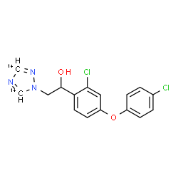 ChemSpider 2D Image | 1-[2-Chloro-4-(4-chlorophenoxy)phenyl]-2-[(~14~C_2_)-1H-1,2,4-triazol-1-yl]ethanol | C1414C2H13Cl2N3O2
