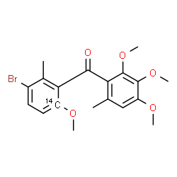 ChemSpider 2D Image | [3-Bromo-6-methoxy-2-methyl(6-~14~C)phenyl](2,3,4-trimethoxy-6-methylphenyl)methanone | C1814CH21BrO5