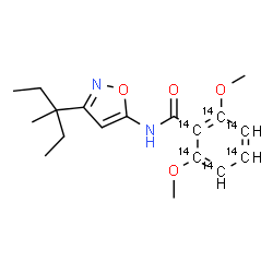 ChemSpider 2D Image | 2,6-Dimethoxy-N-[3-(3-methyl-3-pentanyl)-1,2-oxazol-5-yl](~14~C_6_)benzamide | C1214C6H24N2O4