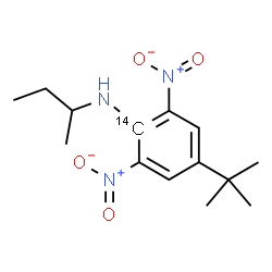 ChemSpider 2D Image | N-sec-Butyl-4-(2-methyl-2-propanyl)-2,6-dinitro(1-~14~C)aniline | C1314CH21N3O4