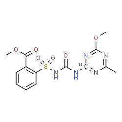 ChemSpider 2D Image | Methyl 2-({[4-methoxy-6-methyl(2-~14~C)-1,3,5-triazin-2-yl]carbamoyl}sulfamoyl)benzoate | C1314CH15N5O6S
