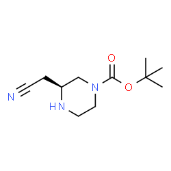 ChemSpider 2D Image | tert-butyl (3S)-3-(cyanomethyl)piperazine-1-carboxylate | C11H19N3O2