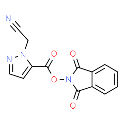 ChemSpider 2D Image | (5-{[(1,3-Dioxo-1,3-dihydro-2H-isoindol-2-yl)oxy]carbonyl}-1H-pyrazol-1-yl)acetonitrile | C14H8N4O4